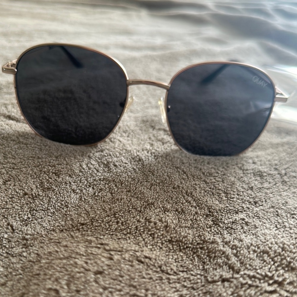 Quay Black Sunglasses with Gold Frame